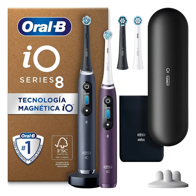 OralB IO8 Cepillos de Dientes Eléctricos Pack de 2 - Tecnología Magnética Revolucionaria