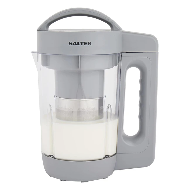 Salter EK5258 Plant Milk Maker - Nutrient-rich, Dairy-free - One Touch Oat, Hazelnut, Almond Milk - Transparent Design - BPA Free - Self Clean - Grey