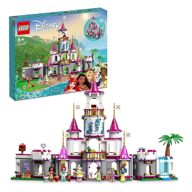 LEGO 43205 Disney Princess Ultimate Adventure Castle - Prinzessinnen-Schloss Spielzeughaus mit Mini-Puppen wie Ariel, Moana, Tiana - Geschenk für Mädchen und Jungen