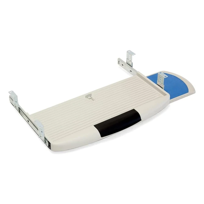 Support porteclavier extractible Emuca 3196621 avec plateau auxiliaire pour souris - Gris