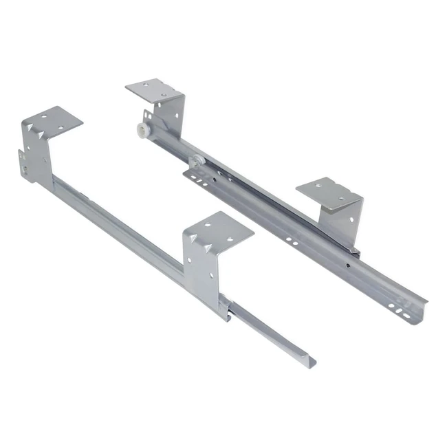 Set guide con cuscinetti a rulli Emuca 3026025 per cassettoripiano portatastiera legno grigio