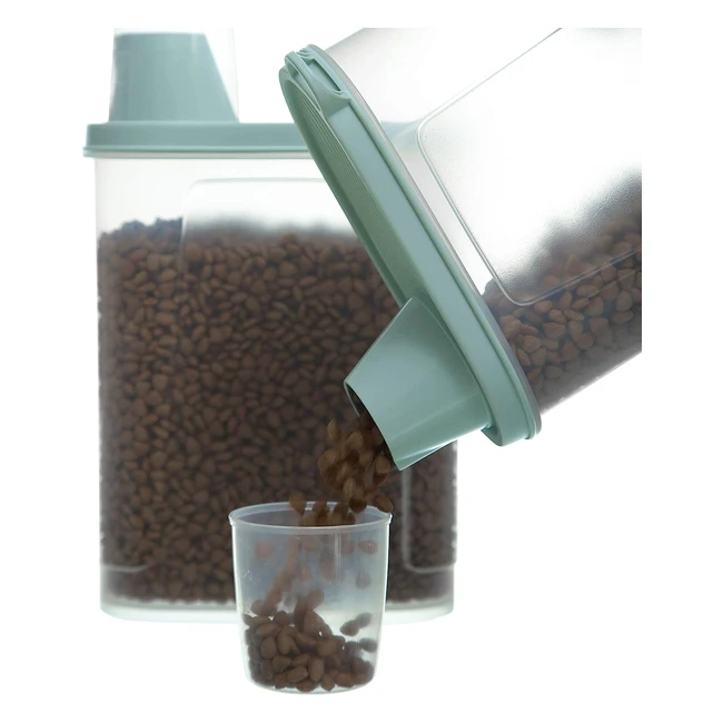 Citylife Juego de 2 Recipientes Herméticos para Comida para Perros - Contenedor de Almacenamiento Impermeable para Comida de Gatos - Vaso Medidor - Referencia: 123456