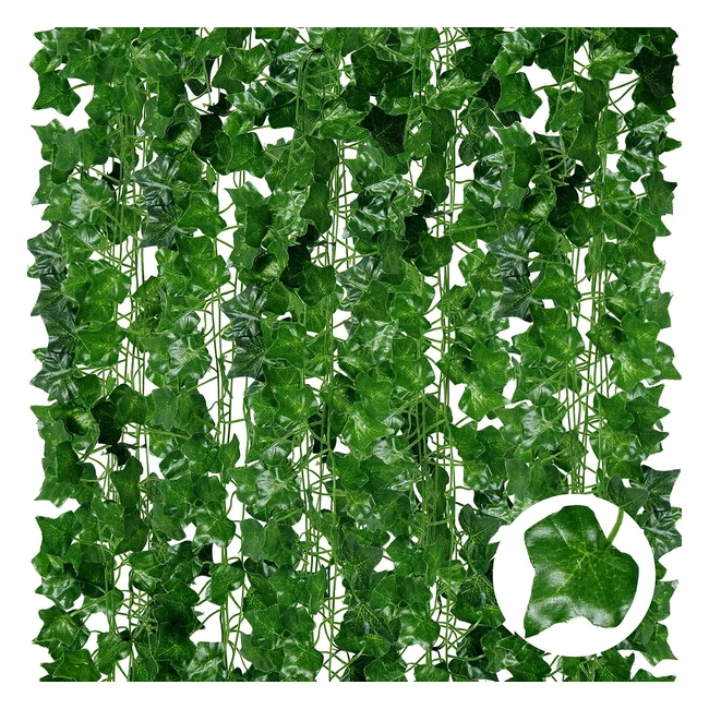 Ghirlande di Edera Artificiale Adoramour - Confezione da 24 - Lunghezza 210cm - 