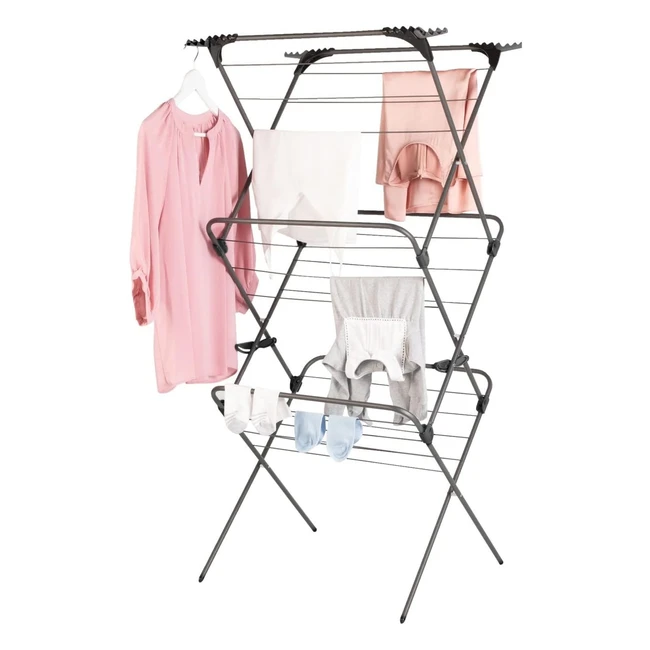 Minky Premium Sure Grip 3 Tier Airer - Stainless Steel Gunmetal - Standard Size