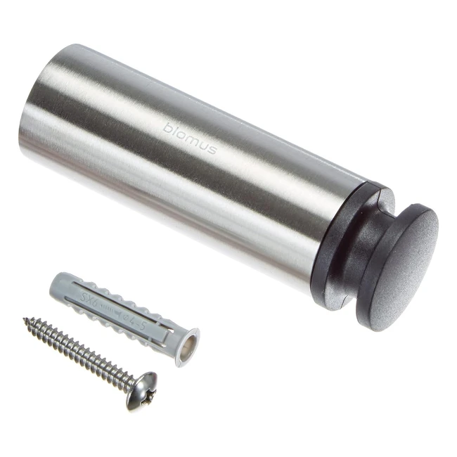 Blomus 8cm Stainless Steel/Plastic Entra Wall Mounted Door Stop - Silver/Black