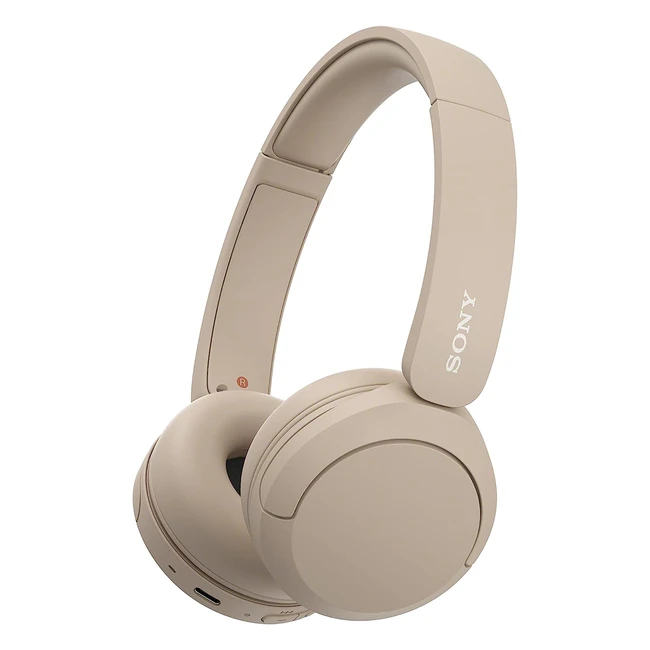 Sony WHCH520 kabellose Bluetooth-Kopfhörer, bis zu 50 Stunden Akkulaufzeit, On-Ear-Modell, beige