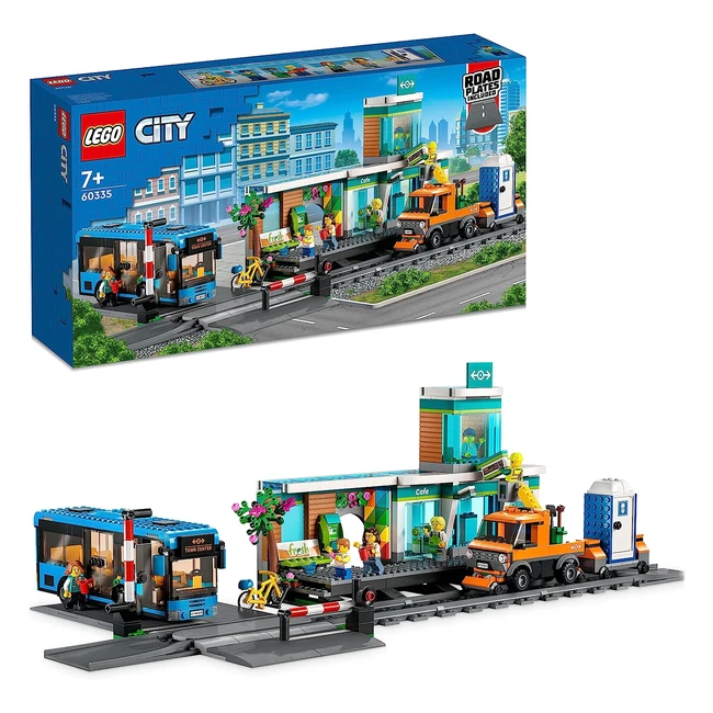 LEGO 60335 City Bahnhof Spielzeug mit Schienen-LKW Straenplatte Schienensegmen