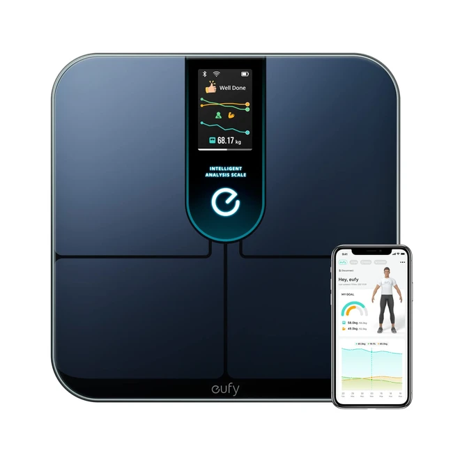 eufy by Anker WLAN Fitness Tracking Smart Scale P3 - Intelligente Waage mit 16 Messwerten, Herzfrequenz, BMI, Bluetooth und App