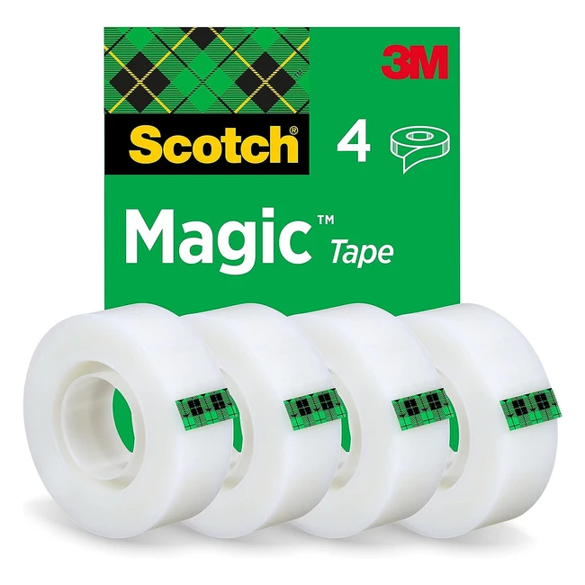 Cinta adhesiva invisible Scotch Magic 4 rollos de 19mm x 33m