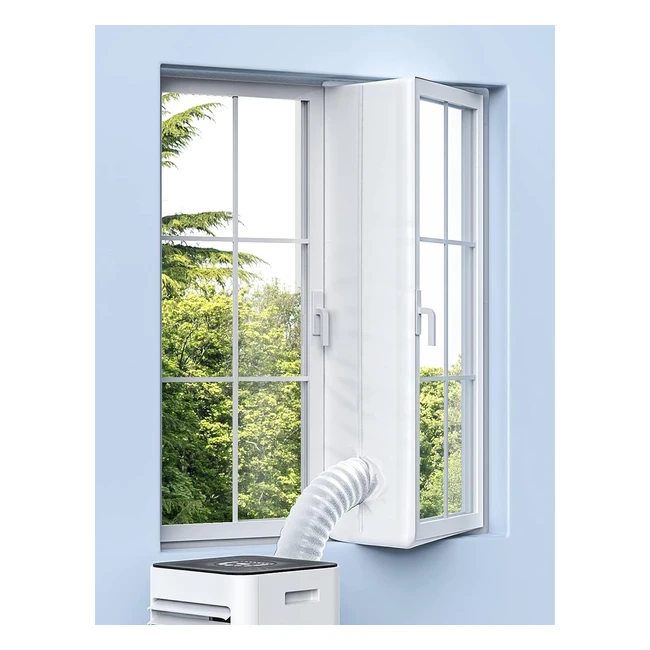 Kit Ventana Aire Acondicionado Portátil - Ahorro Energía - Antimosquito - Impermeable - Aislante - Ventana Abatible - 400cm - Blanco