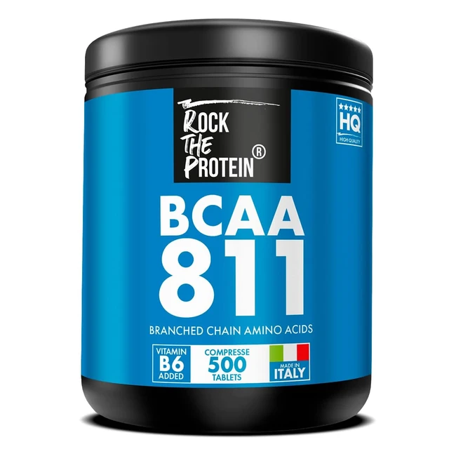 BCAA 811 con Vitamina B6 - Recupero Muscolare - 500 Compresse da 1000mg - Rock the Protein