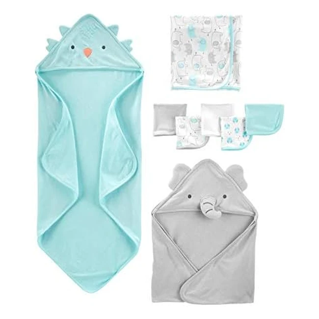 Simple Joys by Carters Unisex 8-Piece Towel and Flannel Set - Multipacks