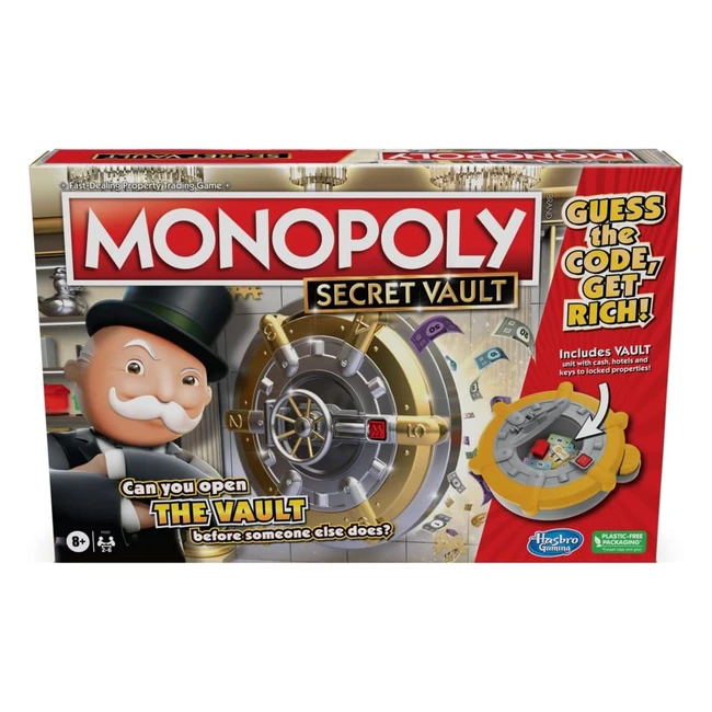 Monopoly Secret Vault Board Game - Ages 8 - Family Game - Includes Vault