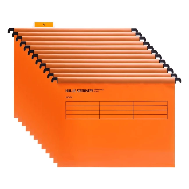 Paquete 12 Carpetas Colgantes Polipropileno A4 Naranja