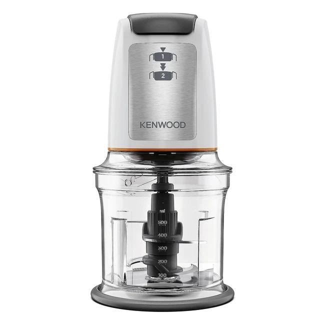 Kenwood Küchengerät Easy Chop Chp61100wh, elektrischer Mini-Universalzerkleinerer mit 2 Geschwindigkeitsstufen, 0,5 l Arbeitsbehälter, 500 Watt, Weiß