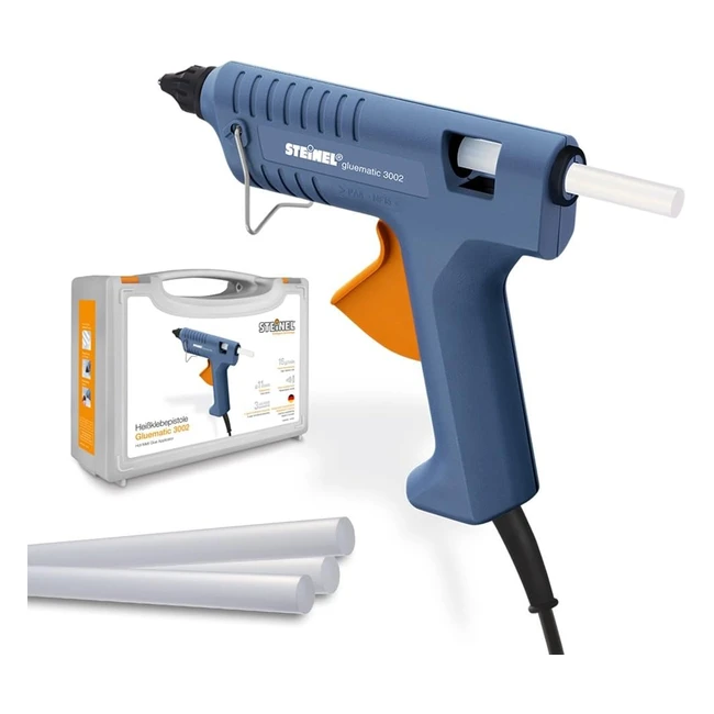 Pistolet à colle chaude Steinel Gluematic 3002 avec mallette - Température de fusion 206°C, débit de colle 16 g/min
