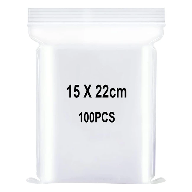 Sacchetti Plastica Trasparente Richiudibili 15x22cm 100pz - Sigillato Borsa Cerniera