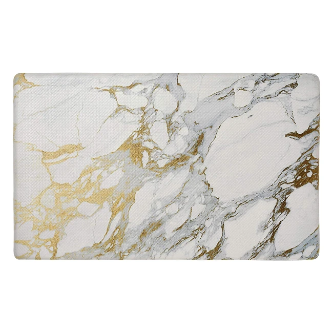 Sohome Cozy Living Anti Fatigue Mat - Non-Slip, Stain Resistant, Easy to Clean - 12 Inch Thick Kitchen Floor Mats - Marble Gold - 175 x 30