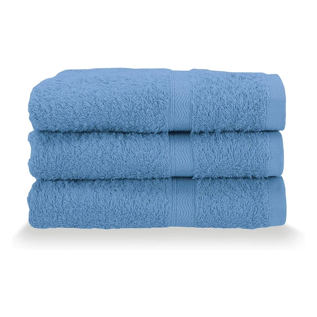 Set 3 Asciugamani Ospite in Cotone Idrofilo Bluette 40x60 cm
