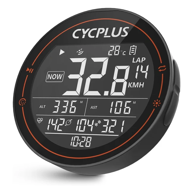 Cycplus Ordinateur de Vélo GPS - Étanche IPX6 - Compatible avec Strava