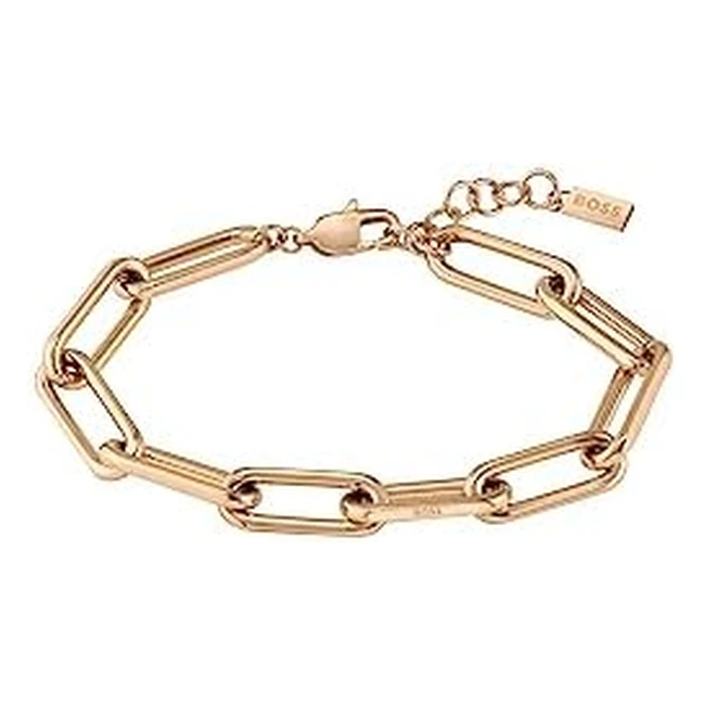 Boss Jewelry Women's Tessa Collection Link Bracelet - 1580198 | Stainless Steel, Gold Plating, Adjustable