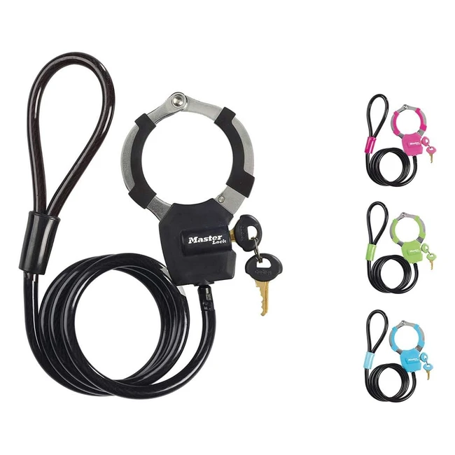 Antivol Master Lock avec menotte 1m - Idéal pour vélos, trottinettes, matériel sportif et poussettes