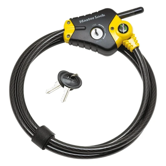 Câble de sécurité Master Lock 8433EURD avec serrure - Noir, 30 cm - Résistant aux intempéries
