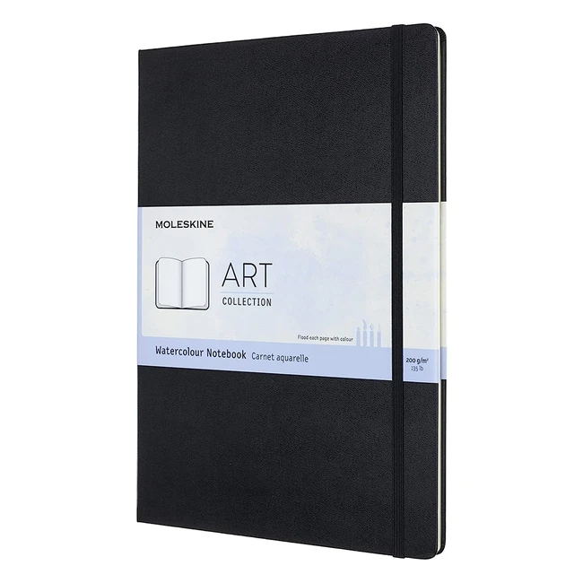 Moleskine Kreativ-Notizbücher Aquarell-Notizbuch Pocket A6 200 g Aquarellpapier Hardcover Schwarz Schwarz A4