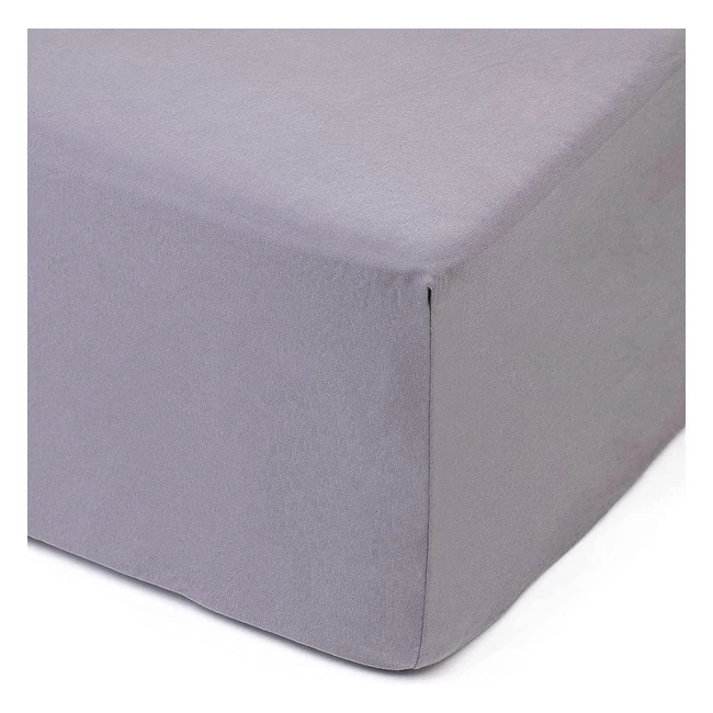 Lenzuolo Angoli Elasticizzati 50 cm 100% Cotone 180x200 cm - Argento