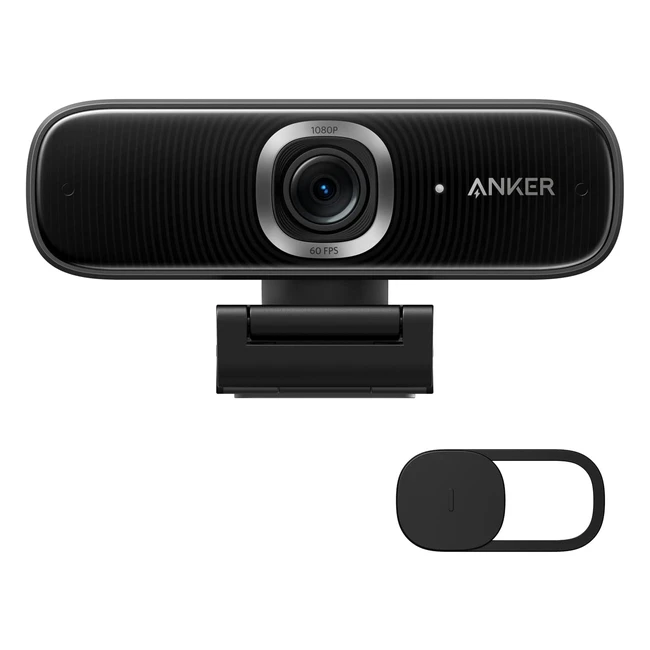 Anker PowerConf C300 Smart Full HD Webcam mit Mikrofon AI Framing und Autofokus 1080p 60 fps Geräuschunterdrückung einstellbarer Blickwinkel HDR Lichtkorrektur Zoom zertifiziert