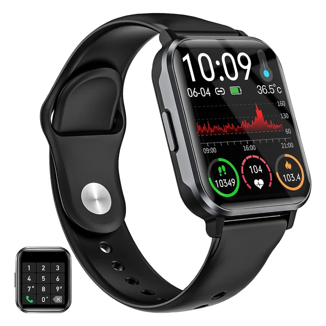 Montre Connectée Femme Homme 183 Smartwatch avec Appel Bluetooth - Montre avec 100 Sportifs Podomètre/Fréquence Cardiaque/SpO2/Sommeil - Montre Intelligente Étanche IP68 Noir