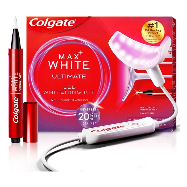 Colgate Max White Ultimate LED Teeth Whitening Kit - Reverses 20 Years of Stains