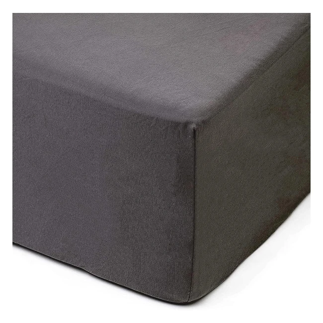 Lenzuolo Angoli Elasticizzati 50 cm 100% Cotone 200x200 cm Antracite - Amago