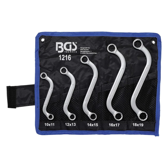 Juego de Llaves de Estrella Dobles BGS 1216 - Forma de S - 10x11 18x19 mm - 5 P