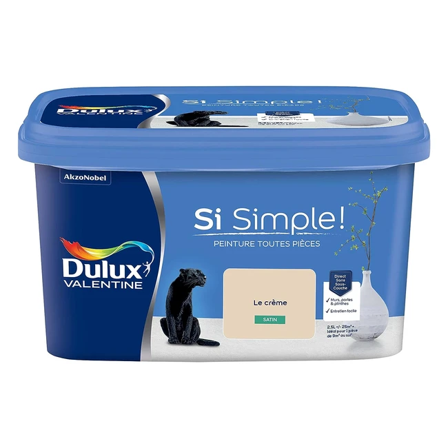 Peinture Dulux Valentine Si Simple - Murs, Plafonds, Portes et Plinthes - Satin Le Crème 2.5L
