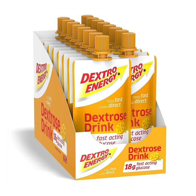 Dextro Energy Dextrose Drink Orange - Fast Acting Glucose - 50ml Pack of 16