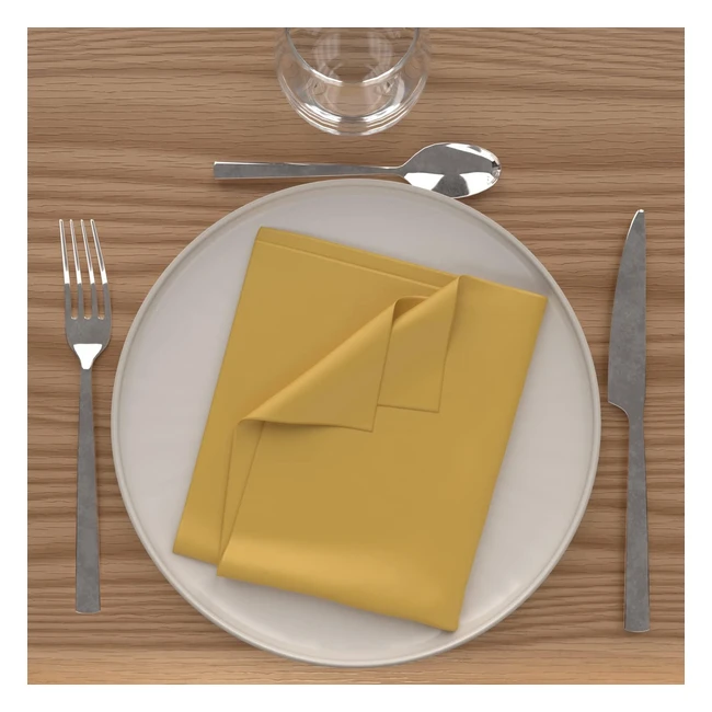 Lot de 3 serviettes de table jaunes 40x40 cm - Soleil d'ocre