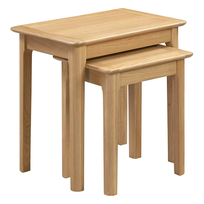 Cotswold Nest of 2 Tables - Solid Oak & Oak Veneers - Space-saving Design