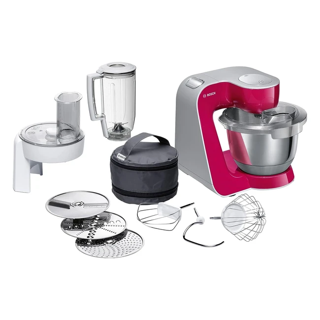 Impastatrice Planetaria Bosch MUM5 - Robot da Cucina Multifunzione 1000W - 7 Velocità - Ciotola in Acciaio Inox 39L - Gancio Impasti Duri - Fruste per Impasti Morbidi e per Montare - Taglierina