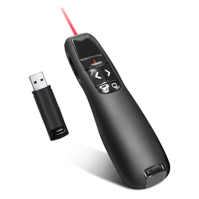 Powcan Puntero Presentaciones - Control Remoto Inalámbrico para PowerPoint, Keynote - Alcance de 15m