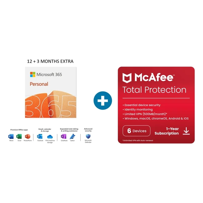 Microsoft 365 Personal Subscription  Office Apps  15 Months  1 User  PCMac