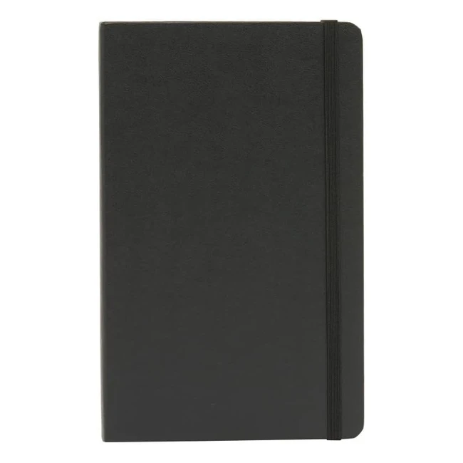 Amazon Basics Classic Notebook Large Ruled Black - 240 Pages, Acid-Free Paper, Elastic Closure