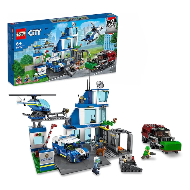 LEGO City Polizeistation mit Polizeiauto Mllauto und Hubschrauber - Polizeisp