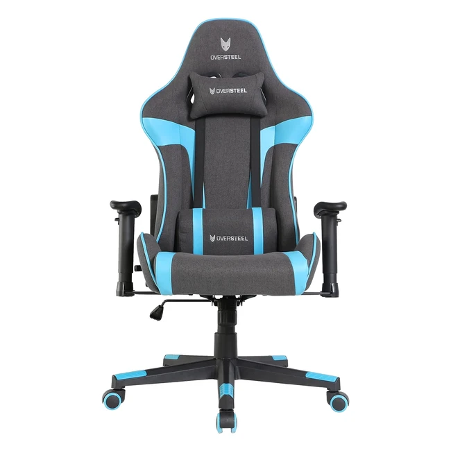 Chaise de gaming Oversteel Ultimet - Tissu respirant - Accoudoirs 2D - Ressort gaz classe 3 - Noir et bleu