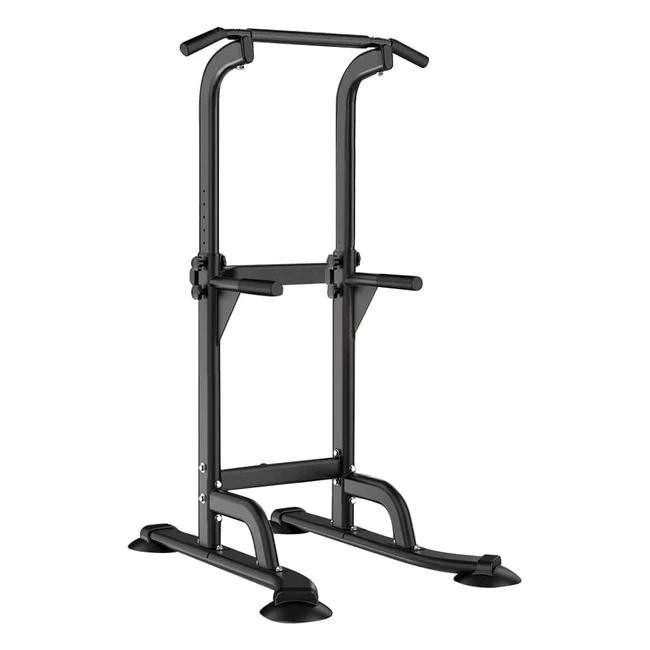 Sogeshome Chaise Romaine Power Tower - Barre de Traction Réglable - Entraîneur pour Abdominaux - Multifonction Station Dips - Tour de Puissance Réglable en Hauteur