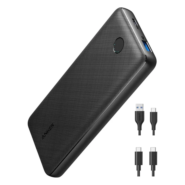 Anker 525 Powerbank Externer USB-C Akku mit 20000mAh, 20W Power Delivery, kompatibel mit iPhone 12/12 Pro/12 Pro Max/8/X/XR, Samsung Galaxy, iPad Pro 2018 und mehr, A1287, Schwarz