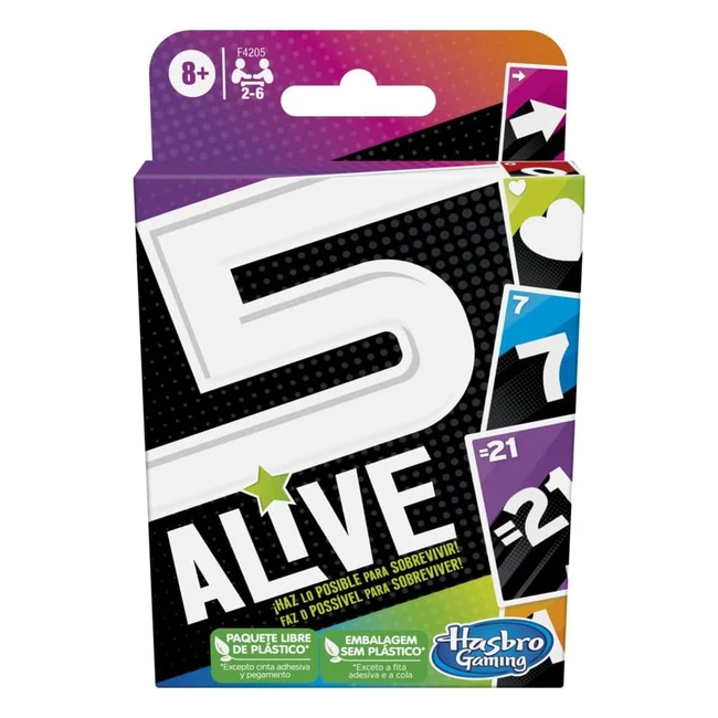 Juego de cartas Hasbro Gaming 5 Alive - Divertido y rápido - Para toda la familia - 2 a 6 jugadores