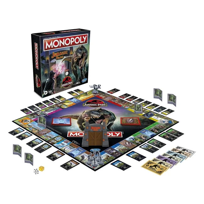 Monopoly Edition Jurassic Park - Jeu de plateau pour enfants - DS 8ans - Multicolore