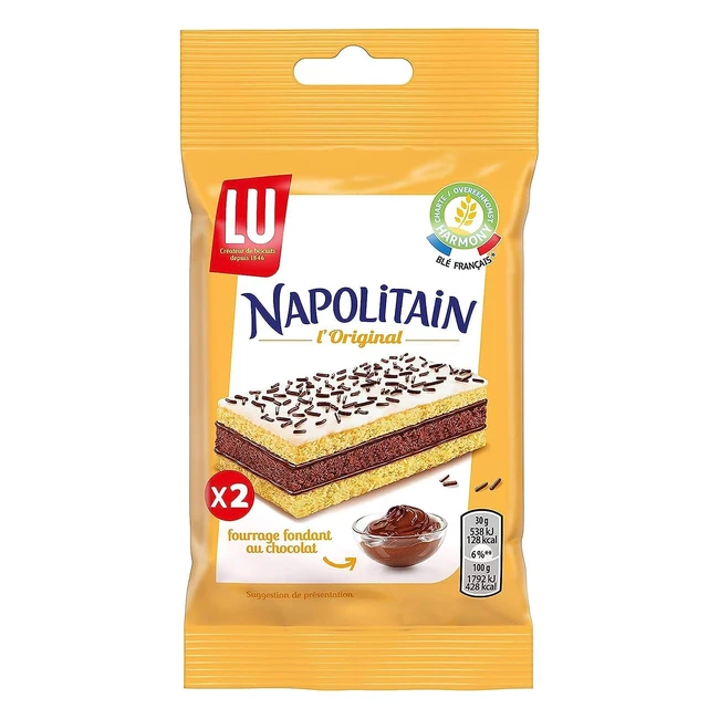 Napolitain Lu - Gteaux moelleux au chocolat - Format pocket - Carton de 24 sac