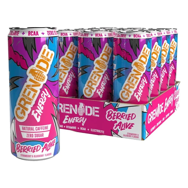 Grenade Sugar Free Energy Drink - Berried Alive - 330ml - Pack of 12